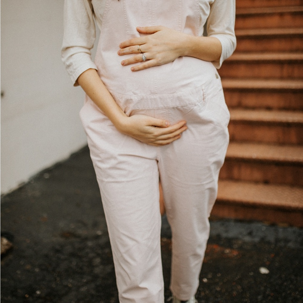 The Nines by HATCH blush pink overalls